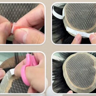 d76619f6bda2428faf99b3e701425288 Waterproof Double-Sided Invisible Traceless C Curve Grid Lace Wig Patch Front Blue Wig Adhesive Tape Strip Sticker Factory Wholesale