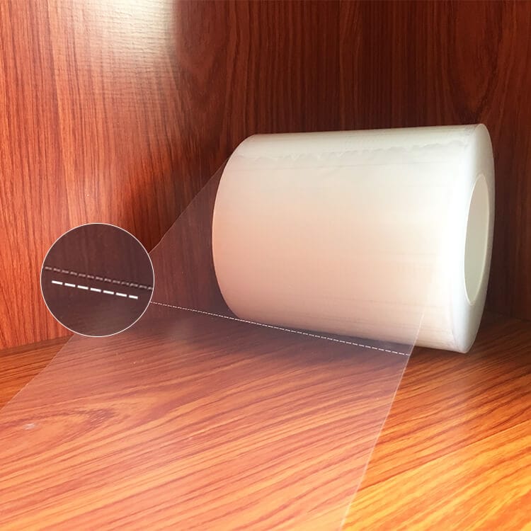 dotted line perforated line PE self adhesive protective film easy to tear