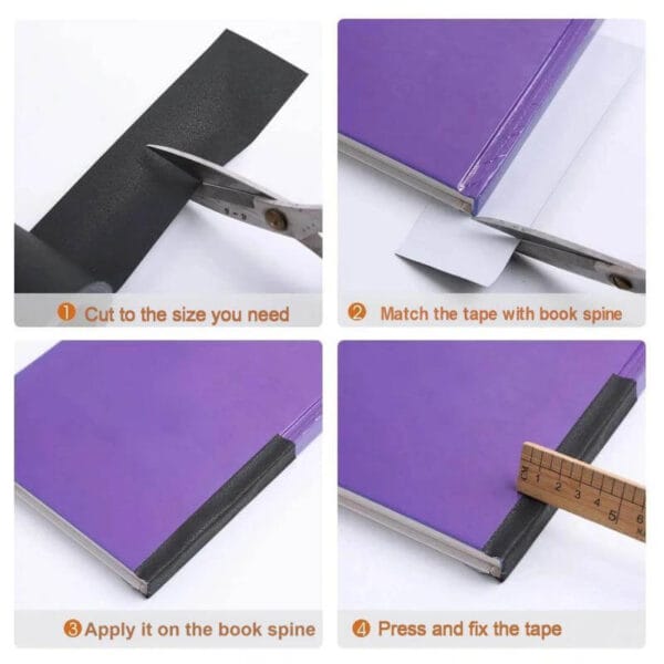 Book Spine Binding Cloth Tape Black