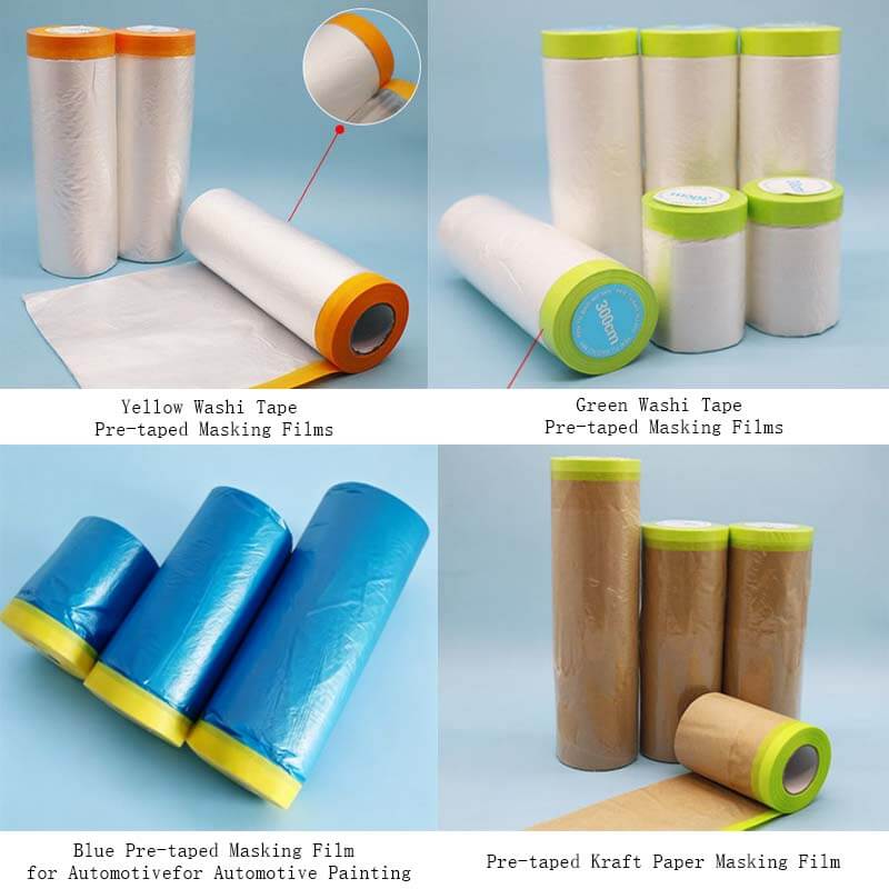 different types of pre-taped masking films