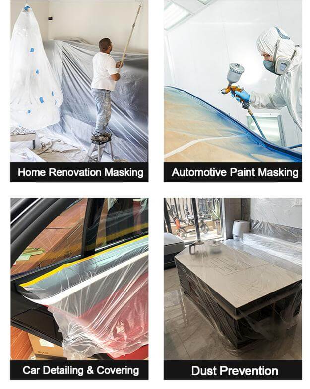 drape pre taped masking film for masking