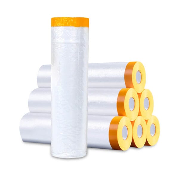 pre taped masking film yellow washi tape for furniture