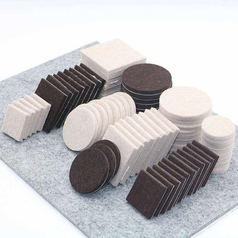 Black White Grey Multiple Shapes Felt Pads Furniture Protector Felt Dots Felt Strips